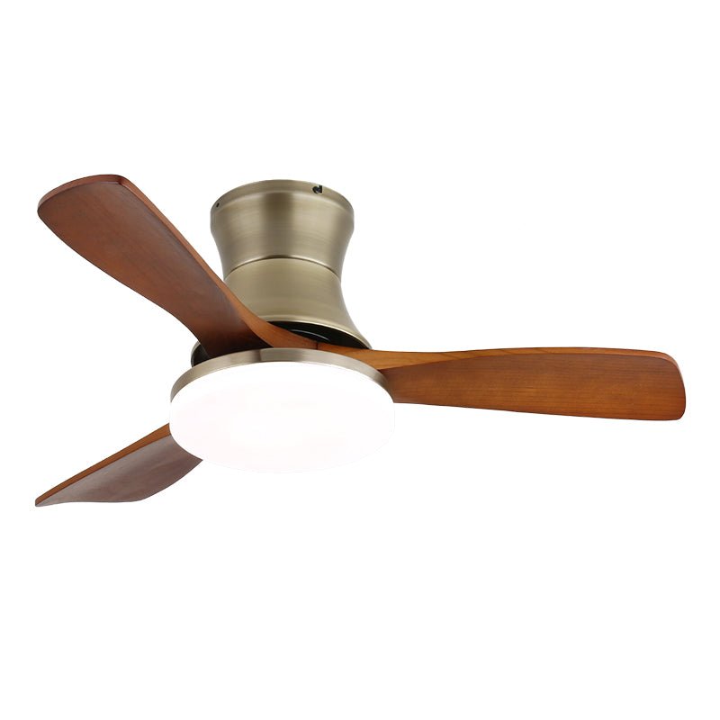 Elara Modern Brass Wood Ceiling Fan Light - Neutral Decor