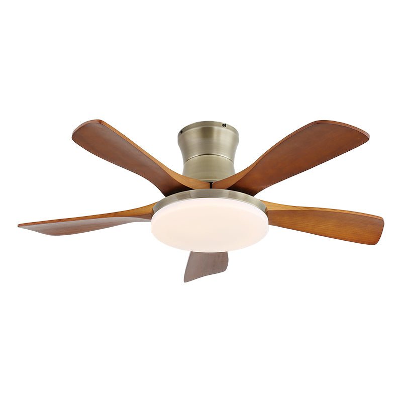 Elara Modern Brass Wood Ceiling Fan Light - Neutral Decor