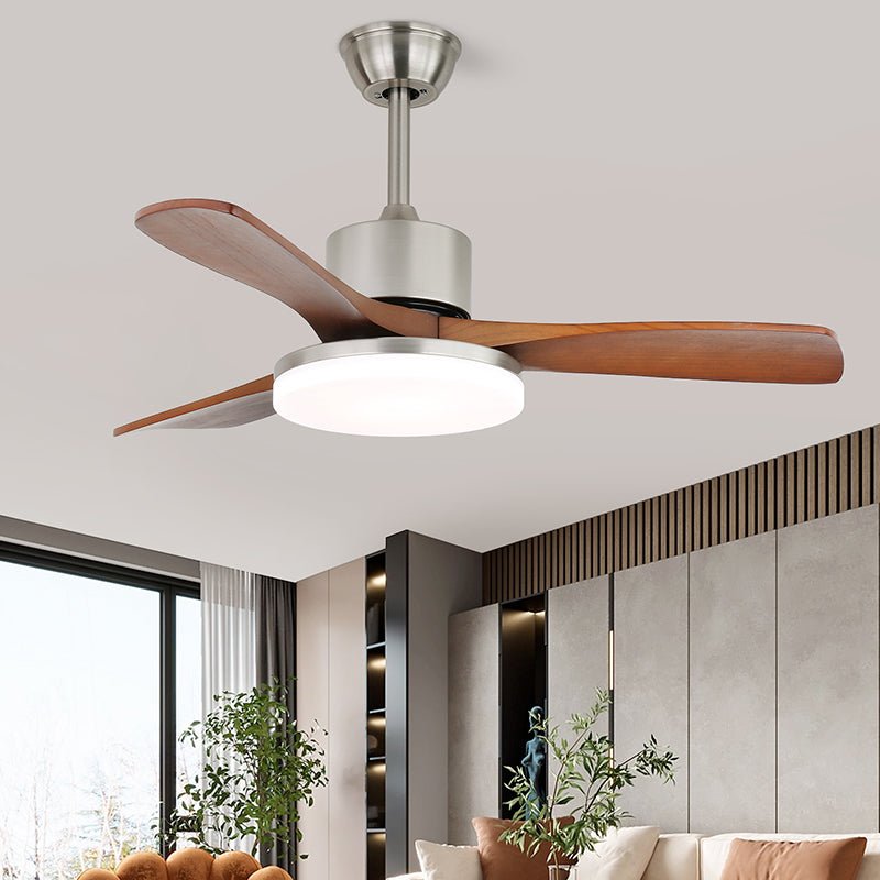 Elara Modern Brass Wood Ceiling Fan Light - Neutral Decor