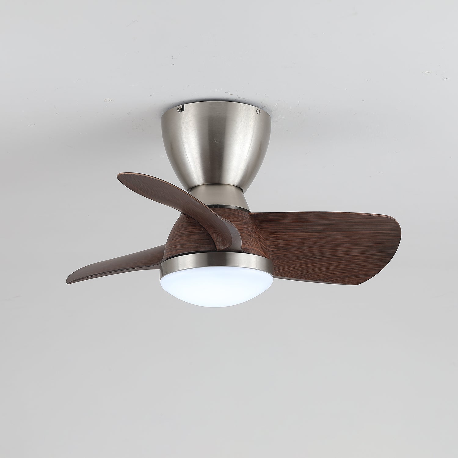 Aldiian Minimalist Brass Wood Ceiling Fan Light