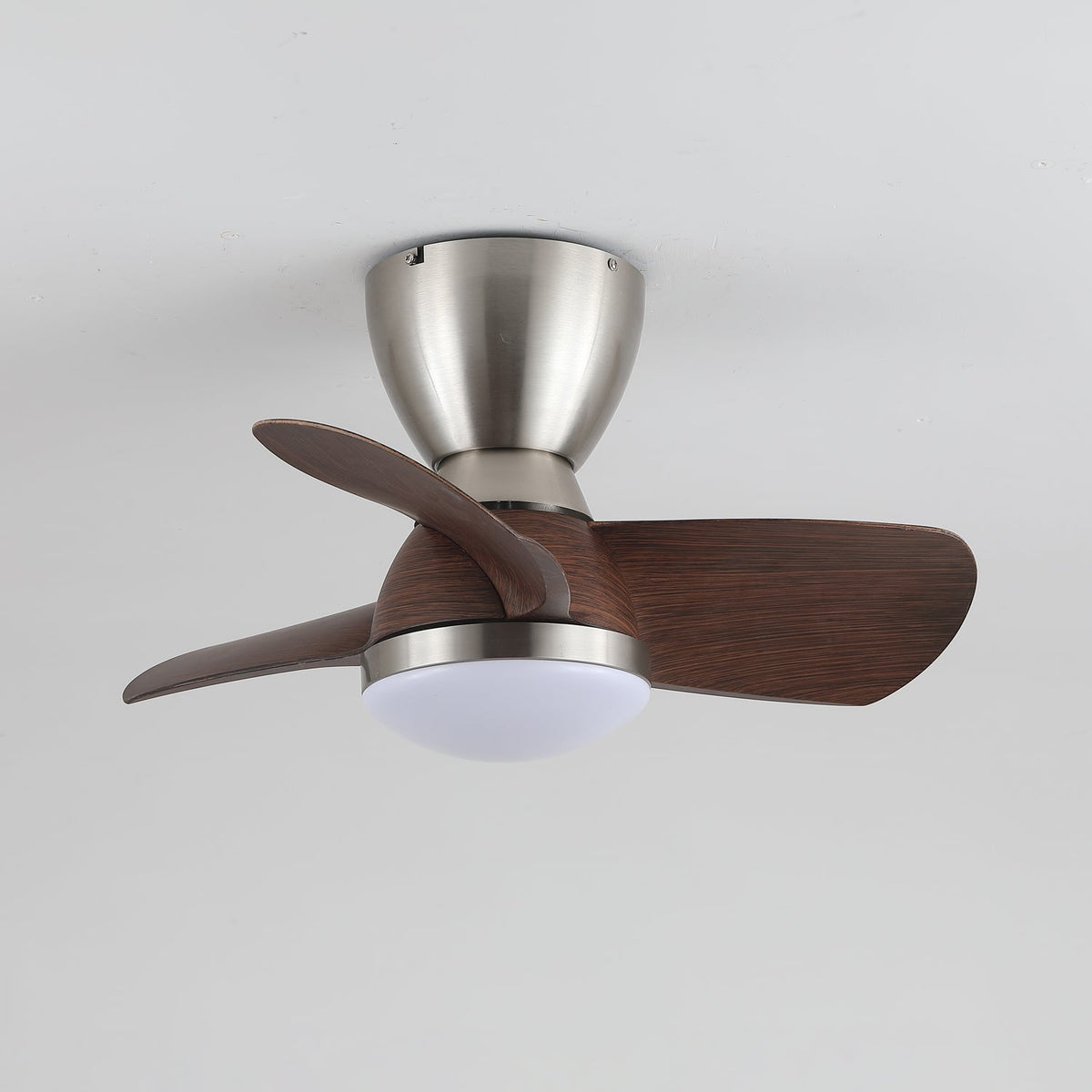 Aldiian Minimalist Brass Wood Ceiling Fan Light
