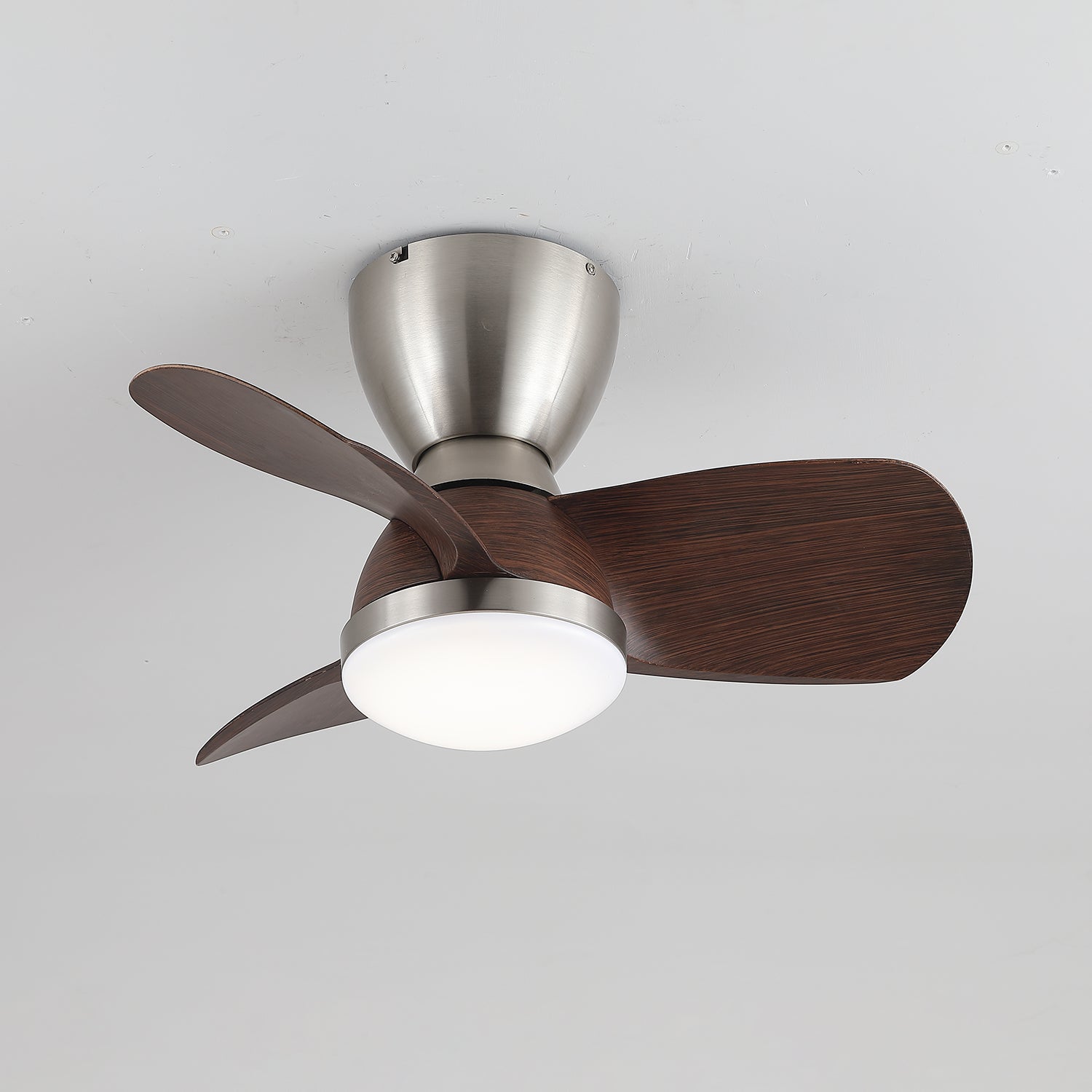 Aldiian Minimalist Brass Wood Ceiling Fan Light