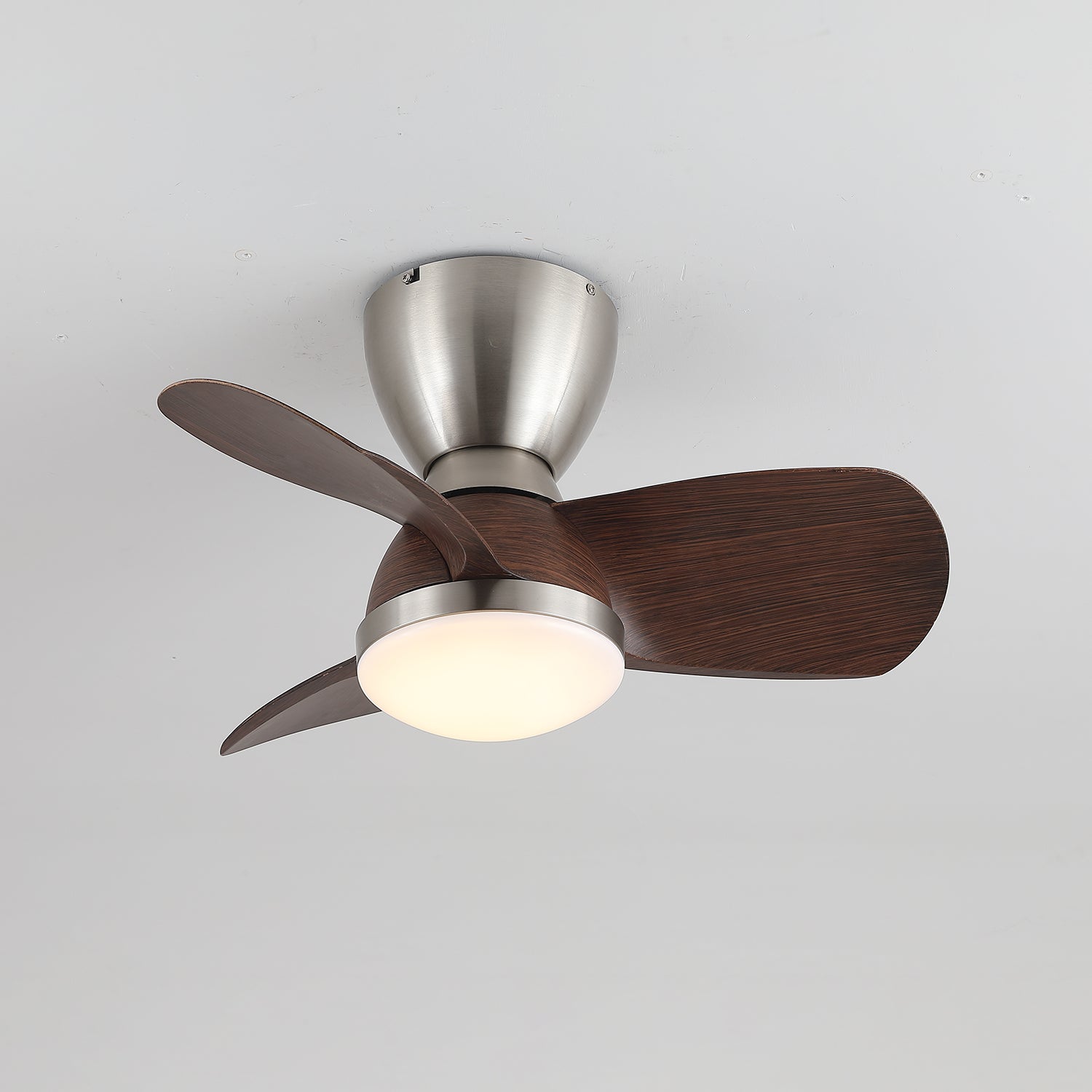 Aldiian Minimalist Brass Wood Ceiling Fan Light
