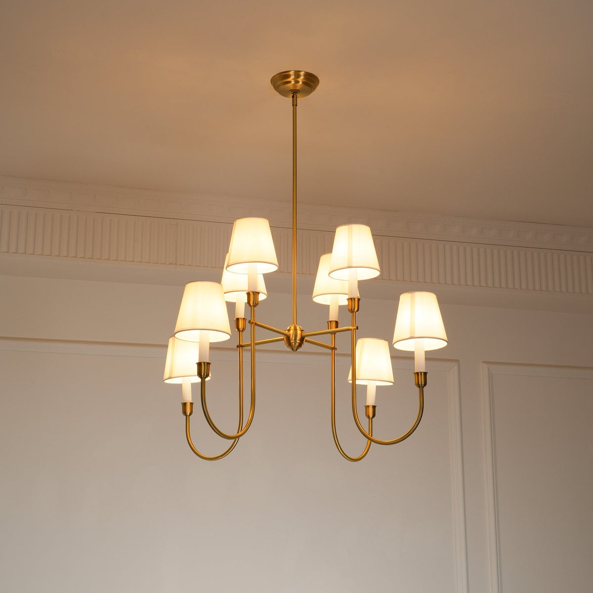 Orianine Chandelier Vendome Brass White Shade