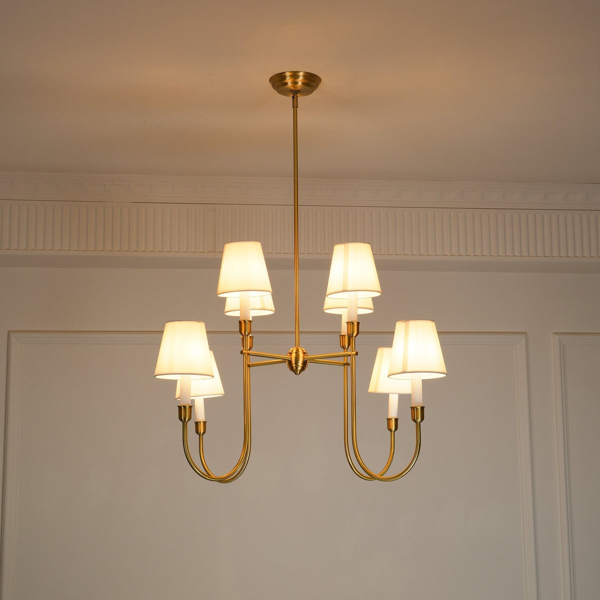 Orianine Chandelier Vendome Brass White Shade