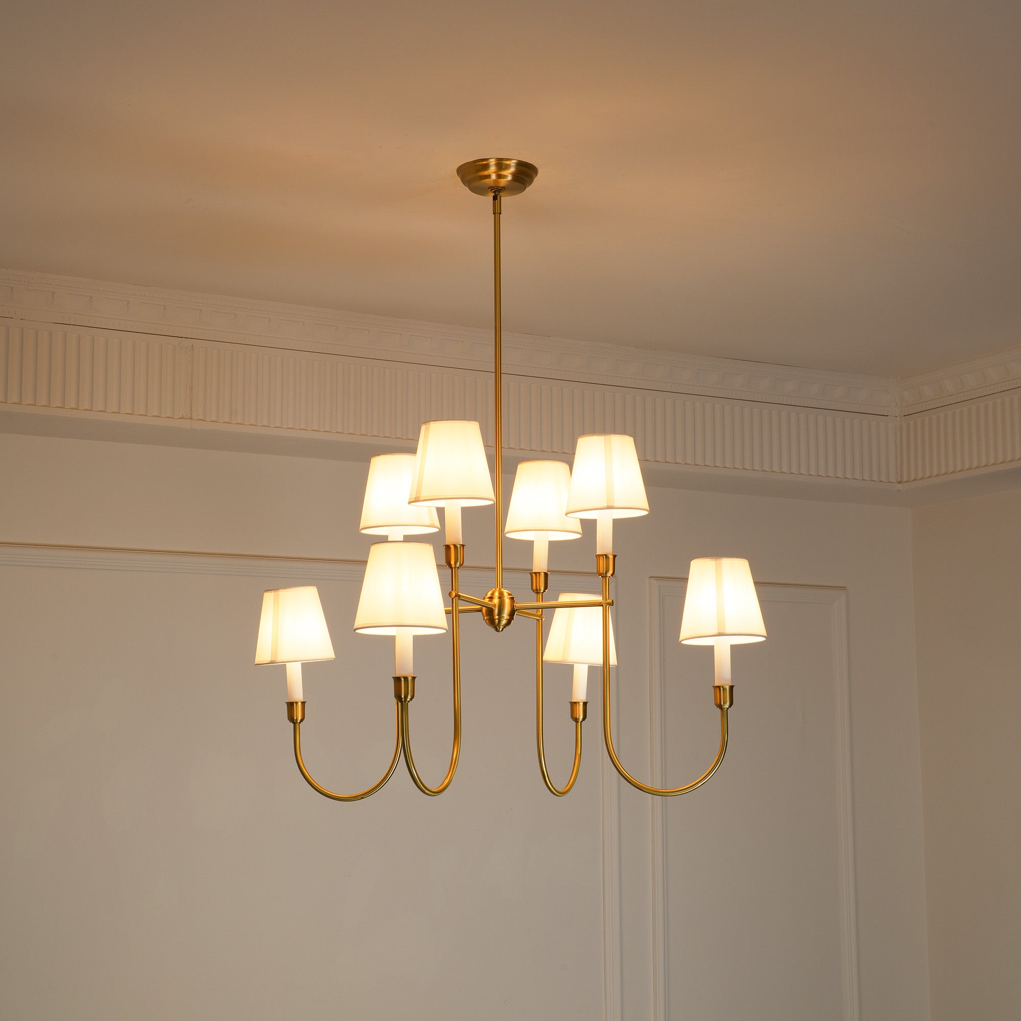 Orianine Chandelier Vendome Brass White Shade