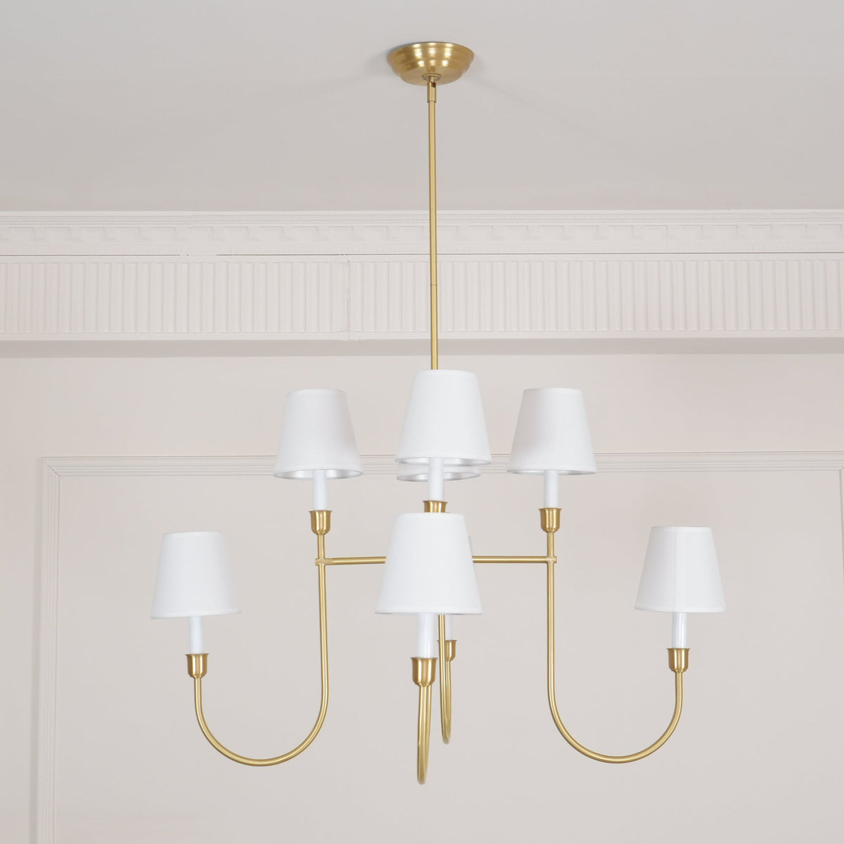 Orianine Chandelier Vendome Brass White Shade