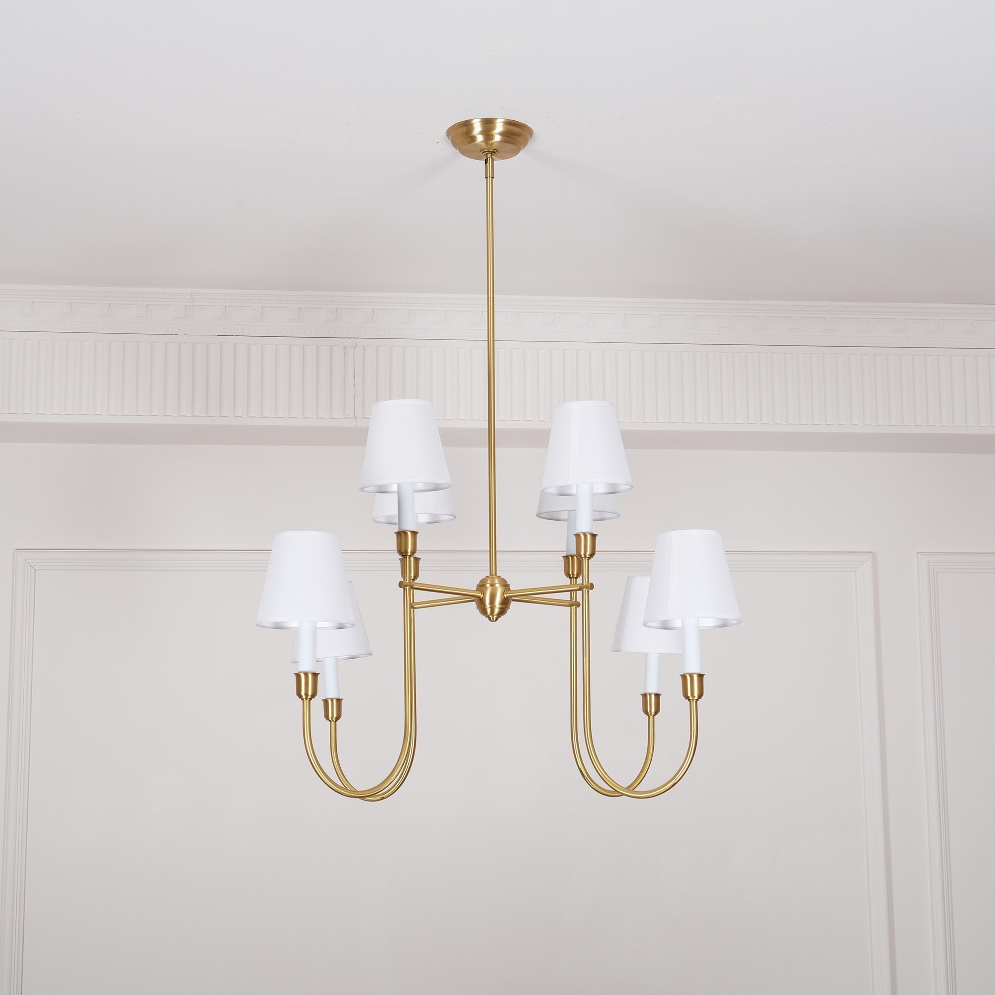 Orianine Chandelier Vendome Brass White Shade