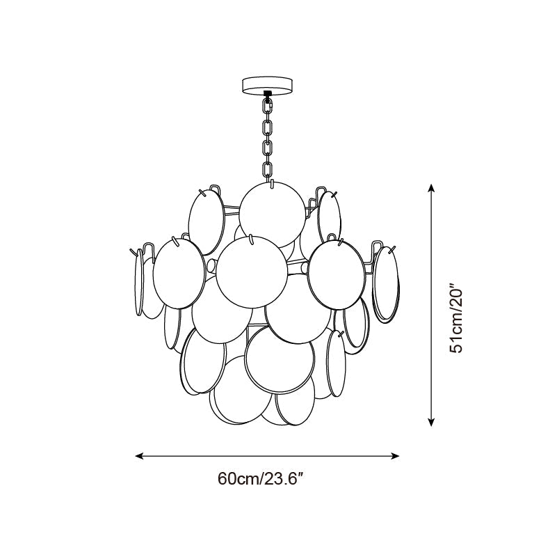 Venfield Chandelier Iridescent Glass Disc Cascade - Neutral Decor