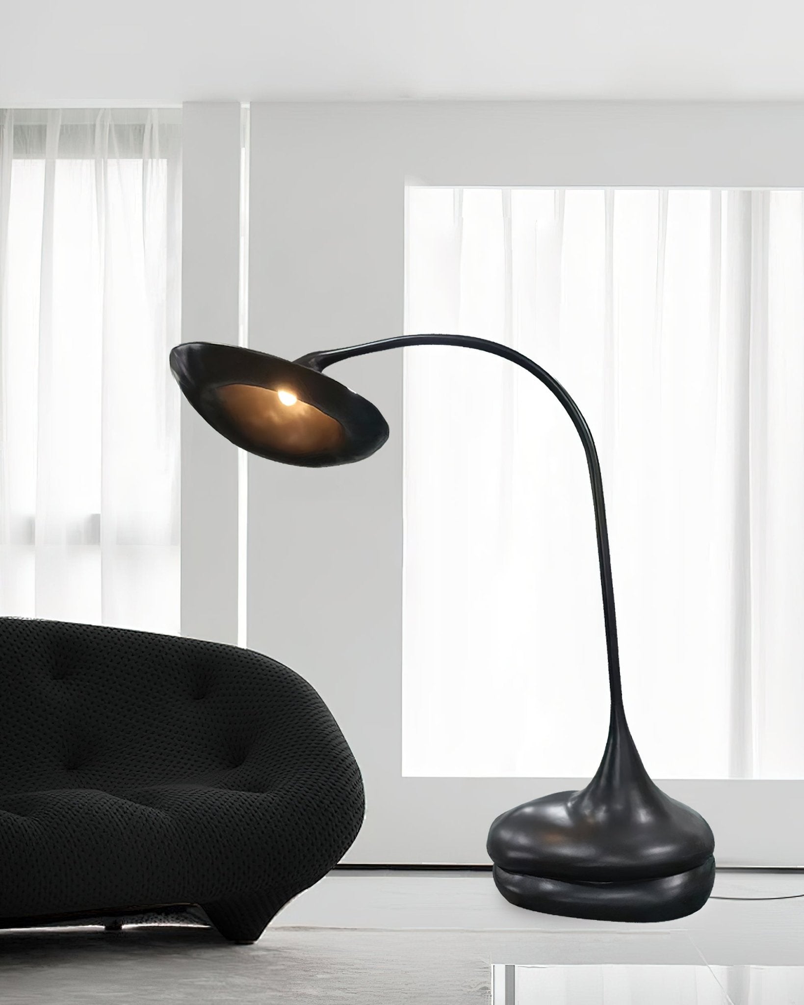 Elsilora Curved Black Desk Lamp