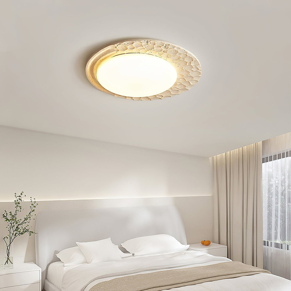 Ivsoris Textured Travertine Ceiling Light