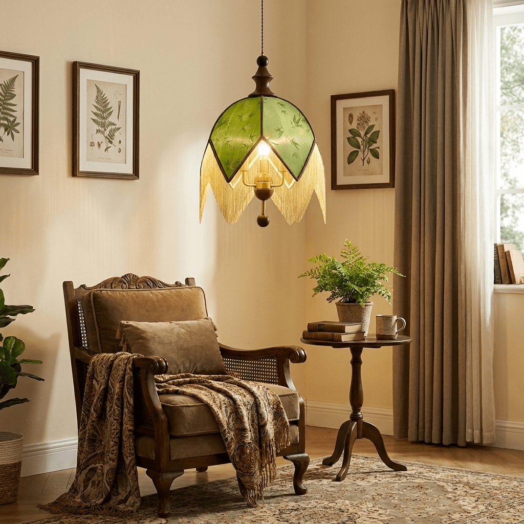 Delphine Verdant Fringe Pendant Light