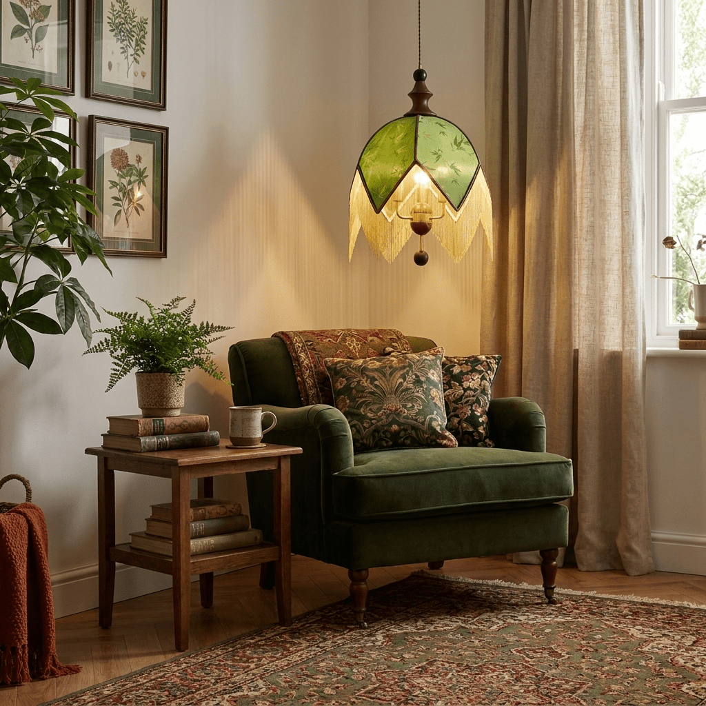 Delphine Verdant Fringe Pendant Light