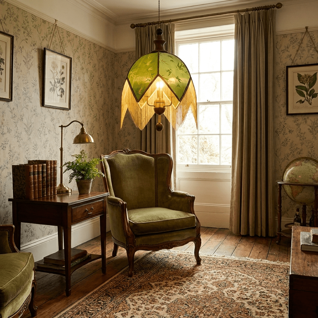 Delphine Verdant Fringe Pendant Light
