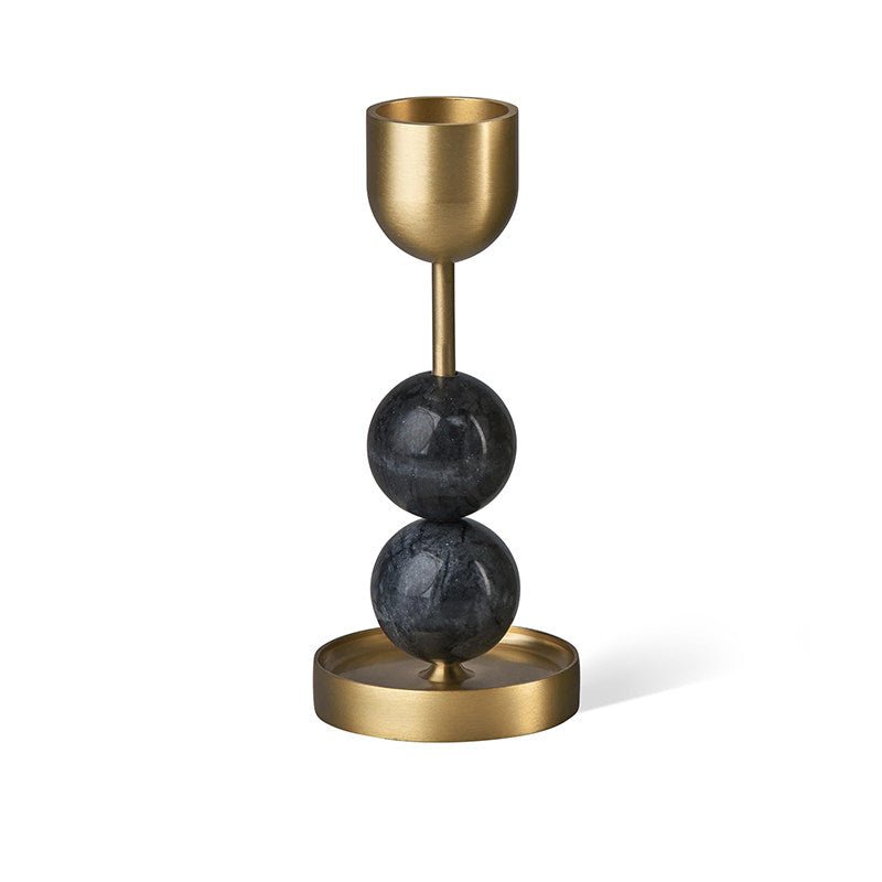 Fuldo Verdant Sphere Candle Holder Brushed Brass Accent Mid-century Interior