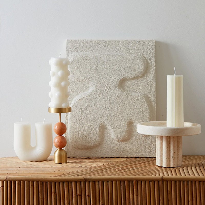 Fuldo Verdant Sphere Candle Holder Brushed Brass Accent Mid-century Interior