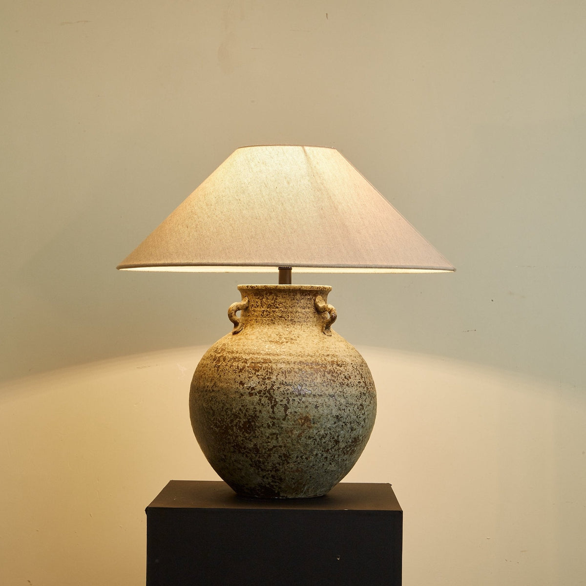 Doria Verdigris Handle Table Lamp