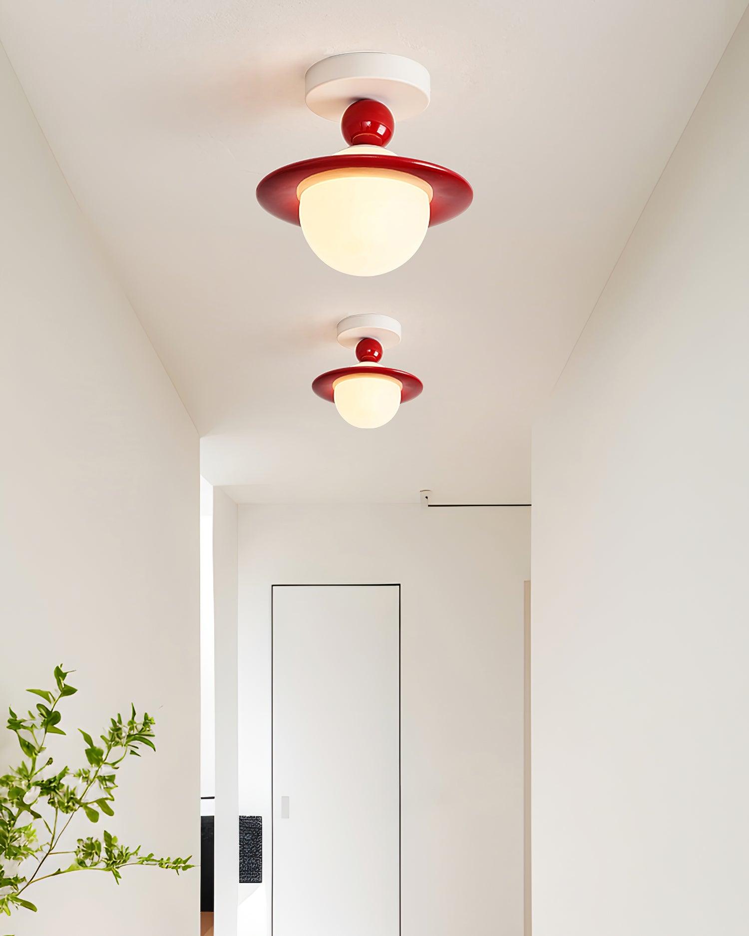 Pivoro Red and White Ceiling Light - Neutral Decor