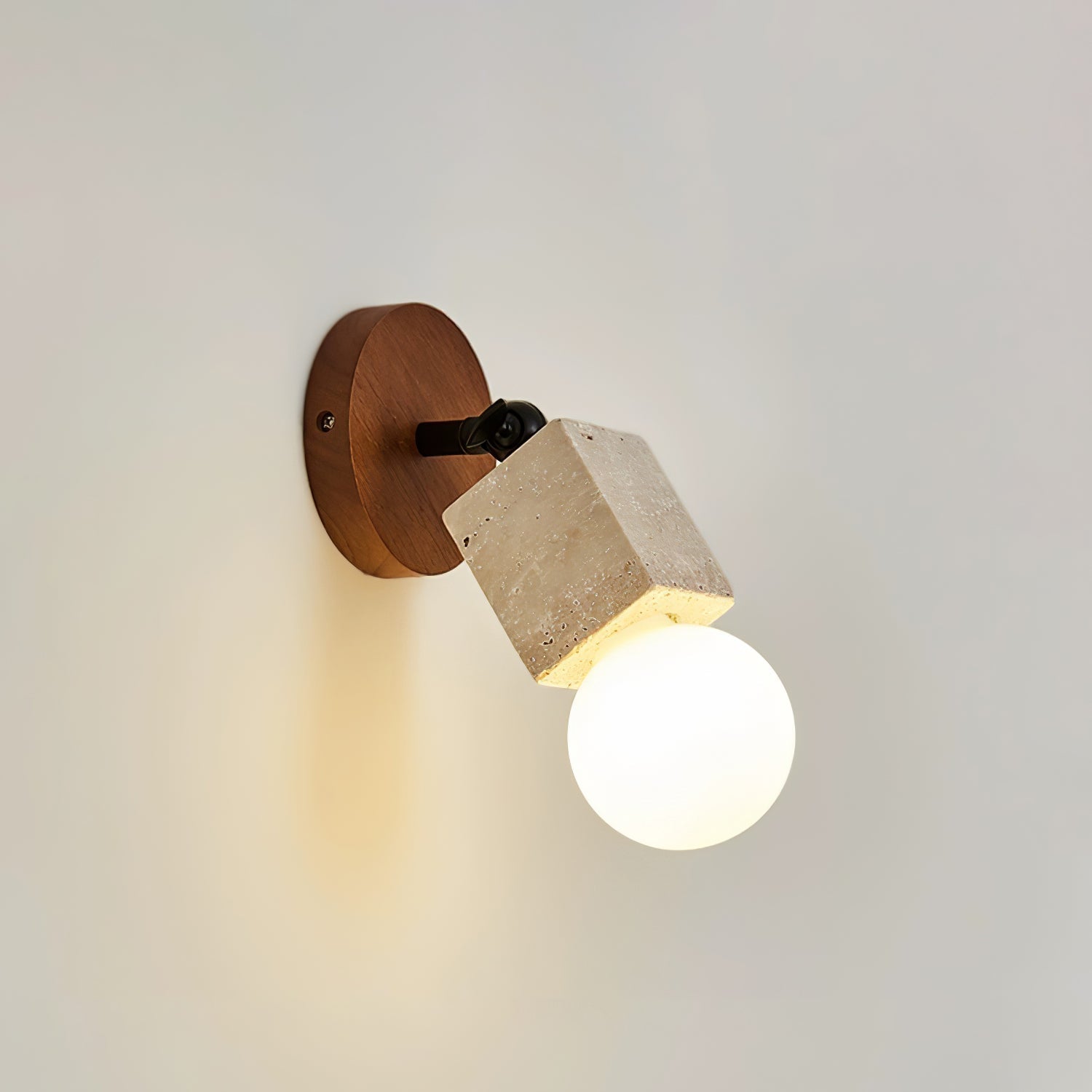 Cesilyra Cylindrical-Tube Travertine Wall Light
