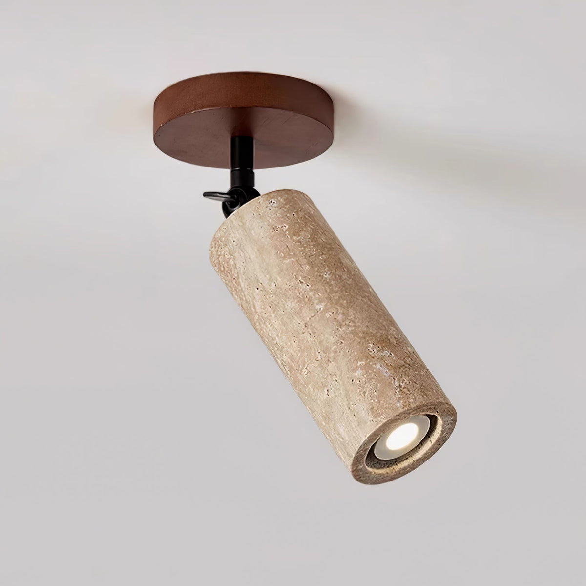 Cesilyra Cylindrical-Tube Travertine Wall Light