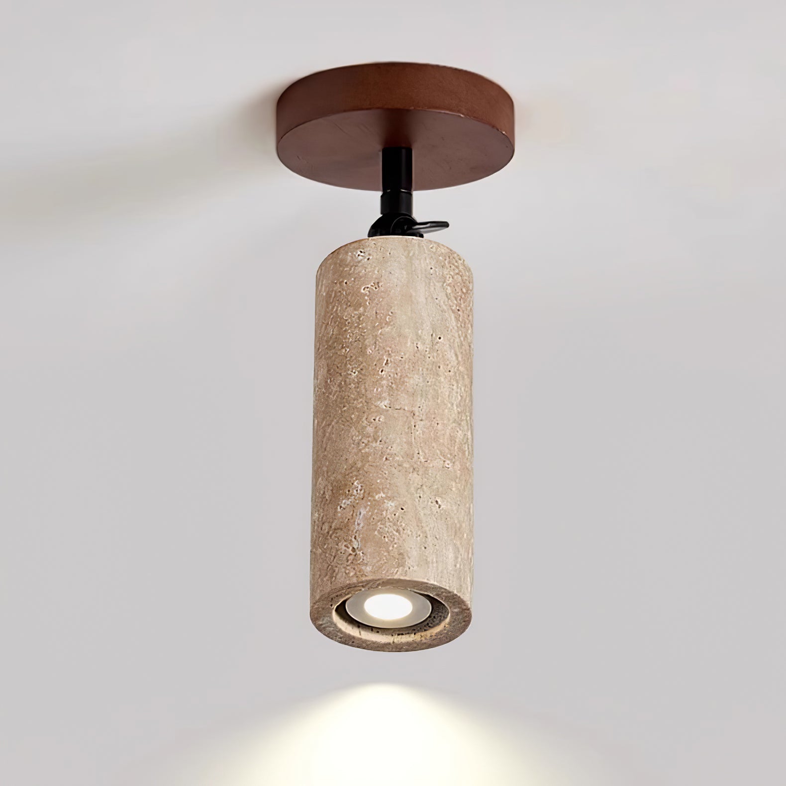 Cesilyra Cylindrical-Tube Travertine Wall Light