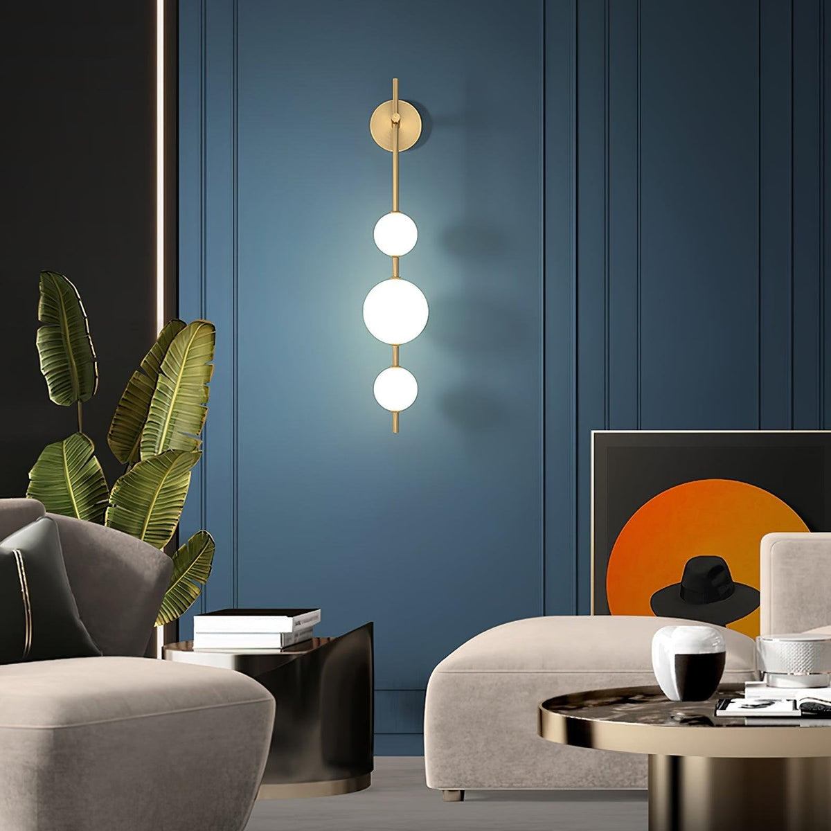 Ilraeia Vertical Globe Plug-in Wall Lamp