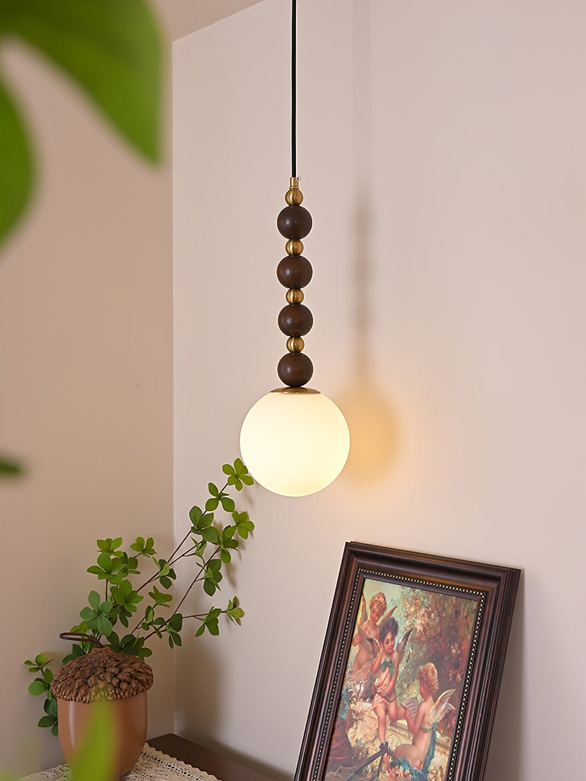 Golie Minimalist Wood Pendant Lamp