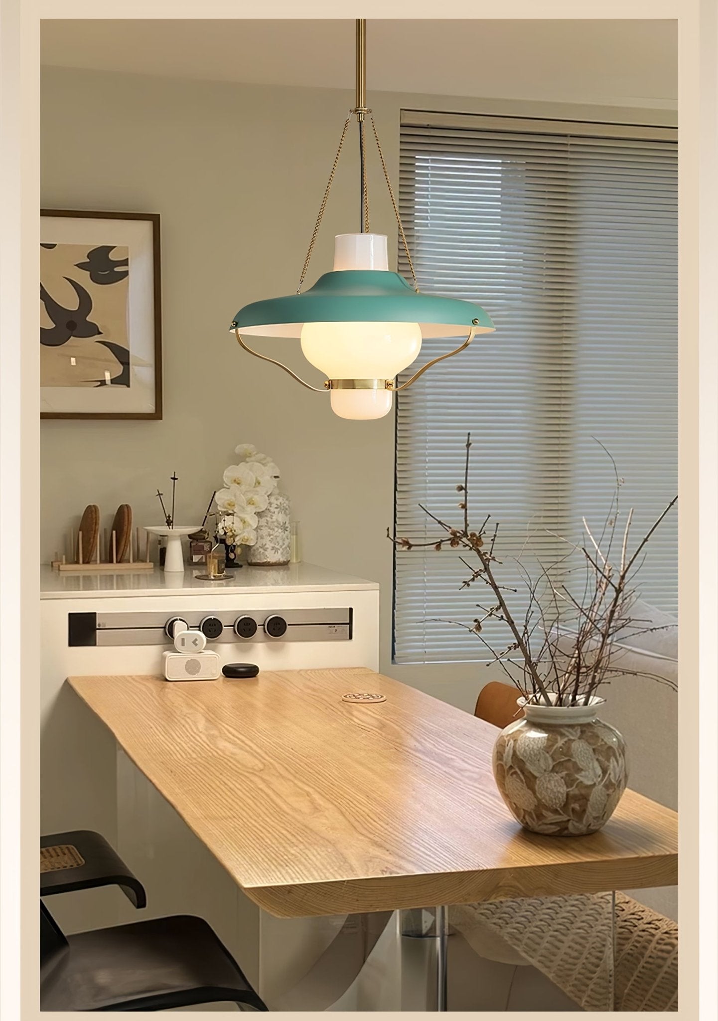 Olaeon Mid-Century Glass Pendant Light