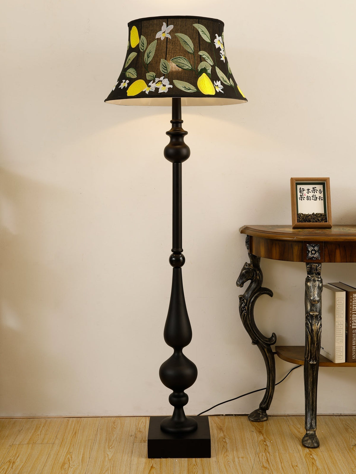 Floren Wood Fabric Classic Floor Lamp