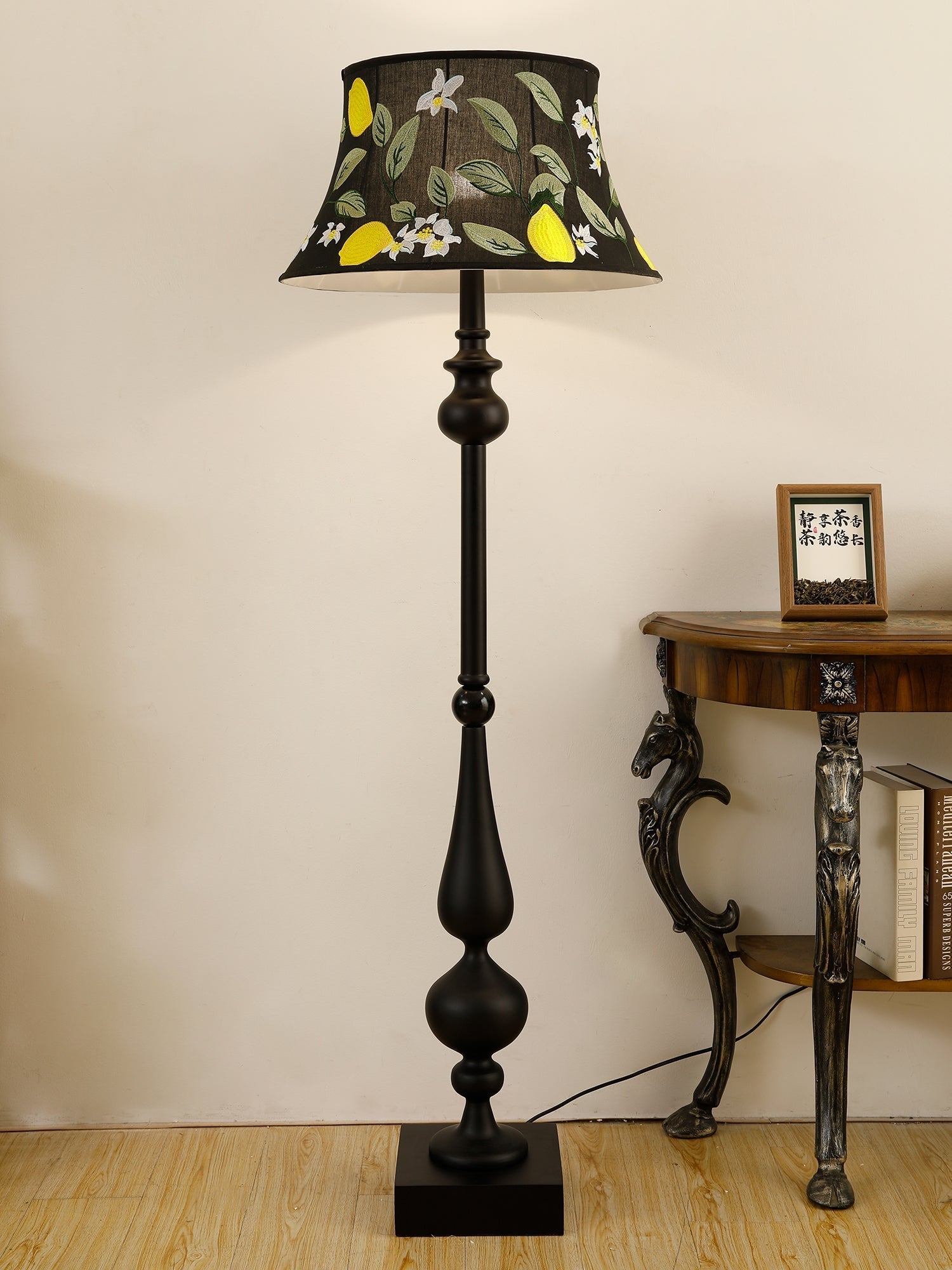 Floren Wood Fabric Classic Floor Lamp