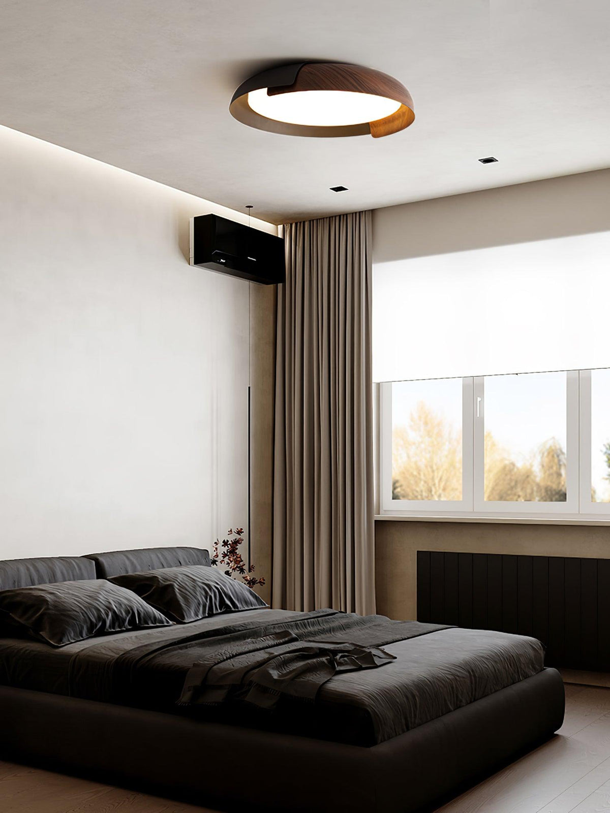 Nomino Ceiling Lamp Round Acrylic Wood Soft Minimalist