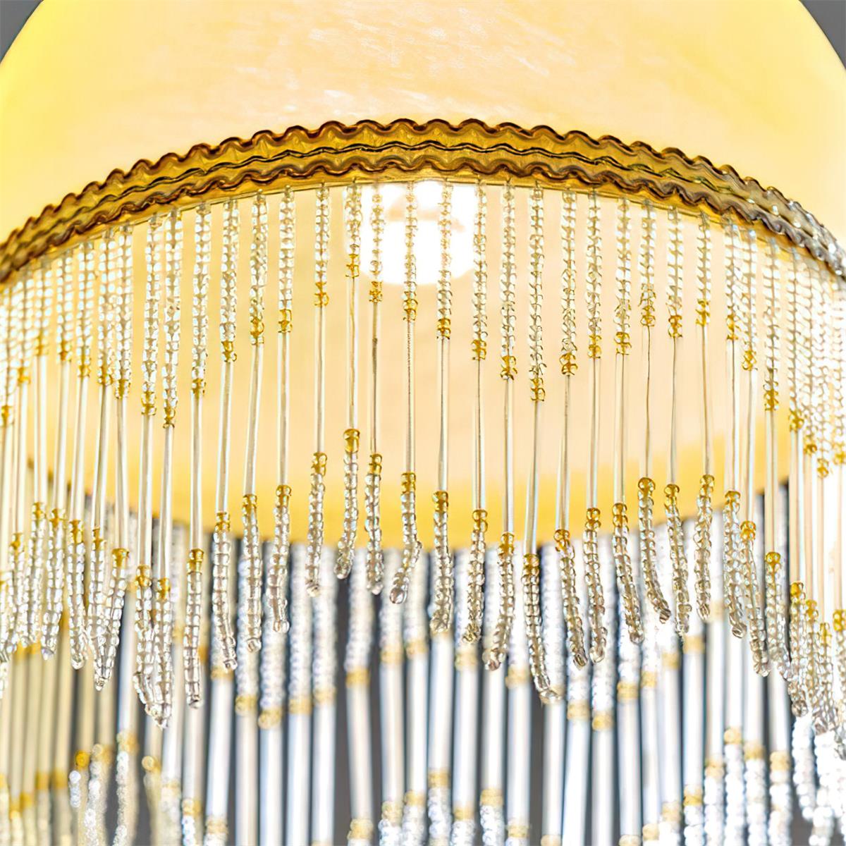 Vili Tassel Pendant Lamp Dome Fringed Beaded - Neutral Decor