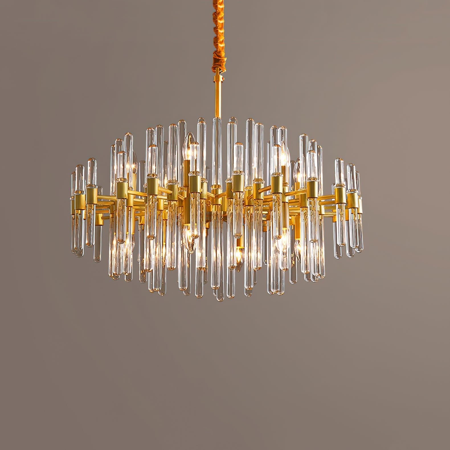 Solara Chandelier Antique Brass Starburst - Neutral Decor