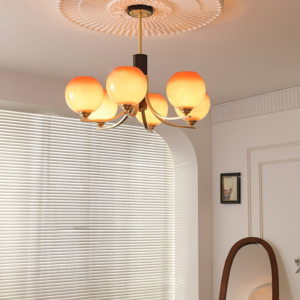 Caliriel Chandelier Vintage Caramel Globe