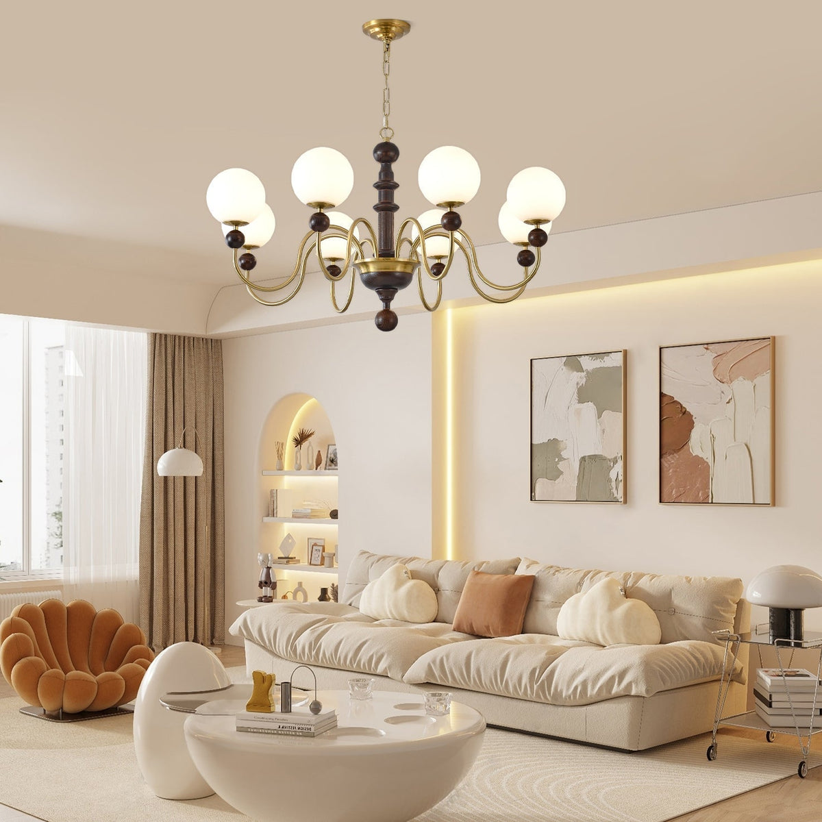 Lumirora Chandelier Vintage Curved Sphere