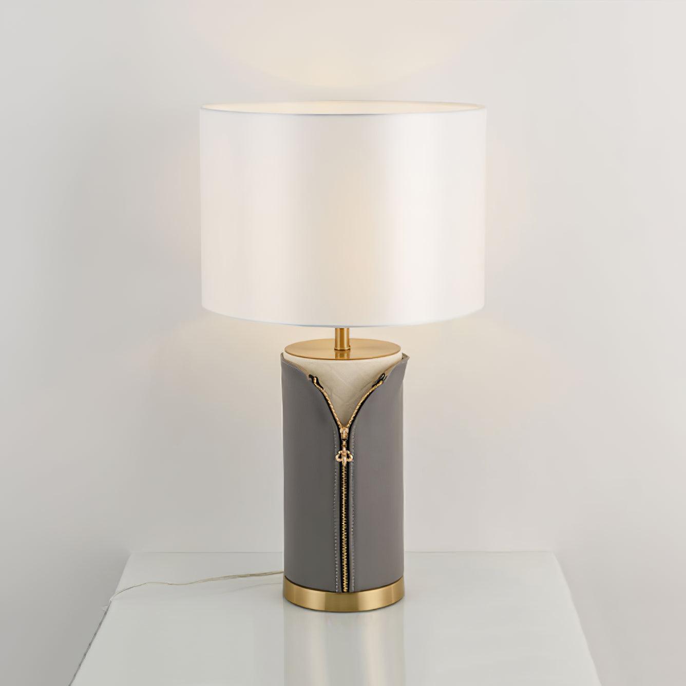 Zipper Vintage Leather Table Lamp