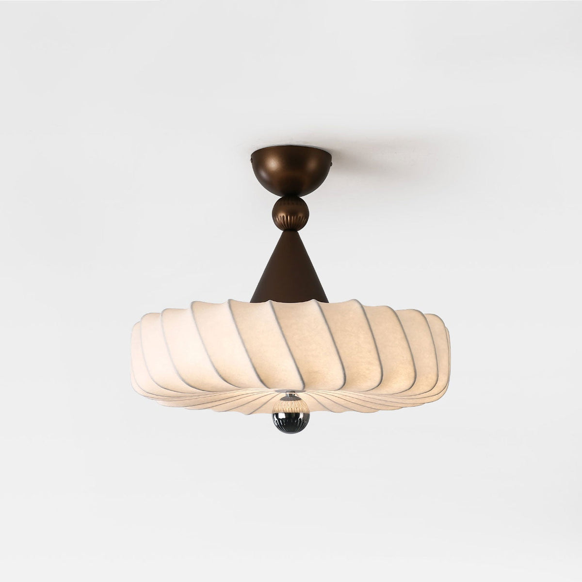 Zelore Swirl Fabric Bronze Pendant Light