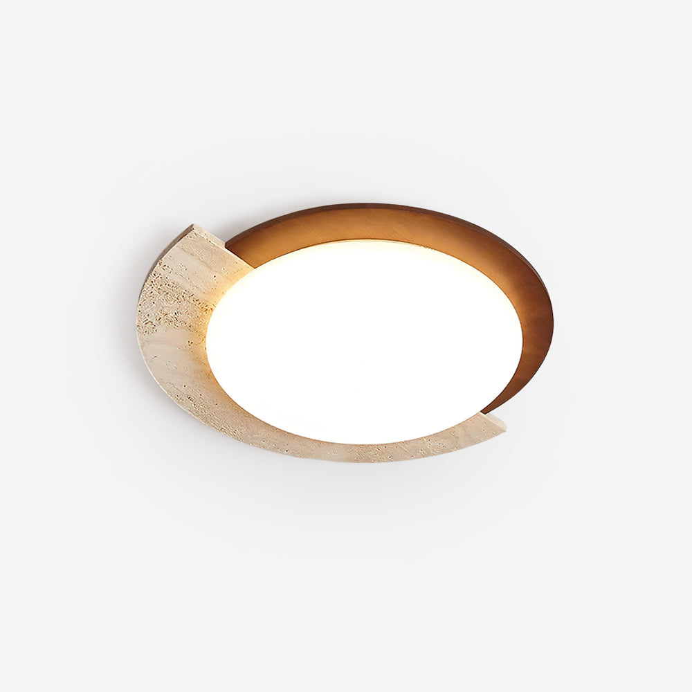 Ritta Travertine Oval LED Ceiling Light - Neutral Decor