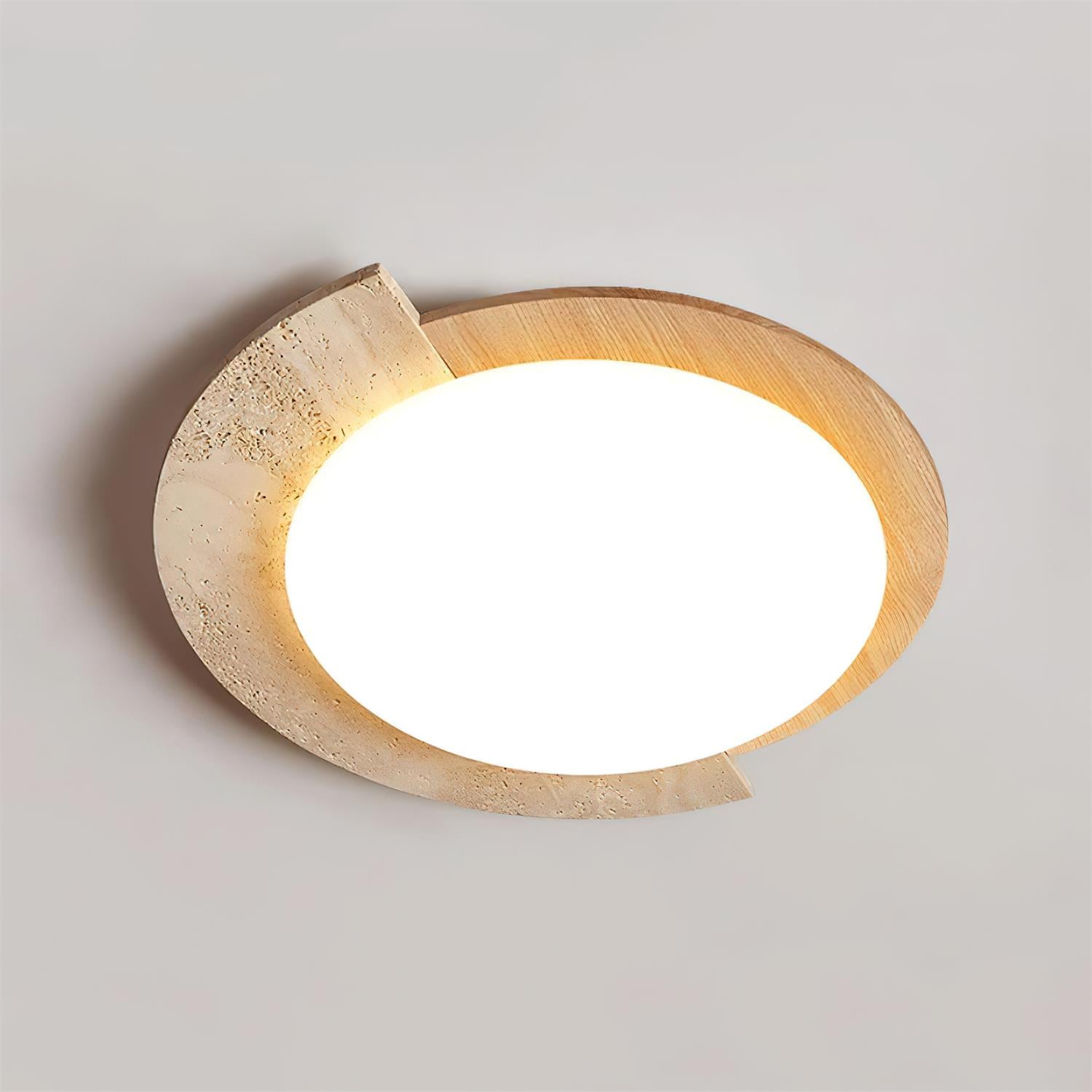 Ritta Travertine Oval LED Ceiling Light - Neutral Decor