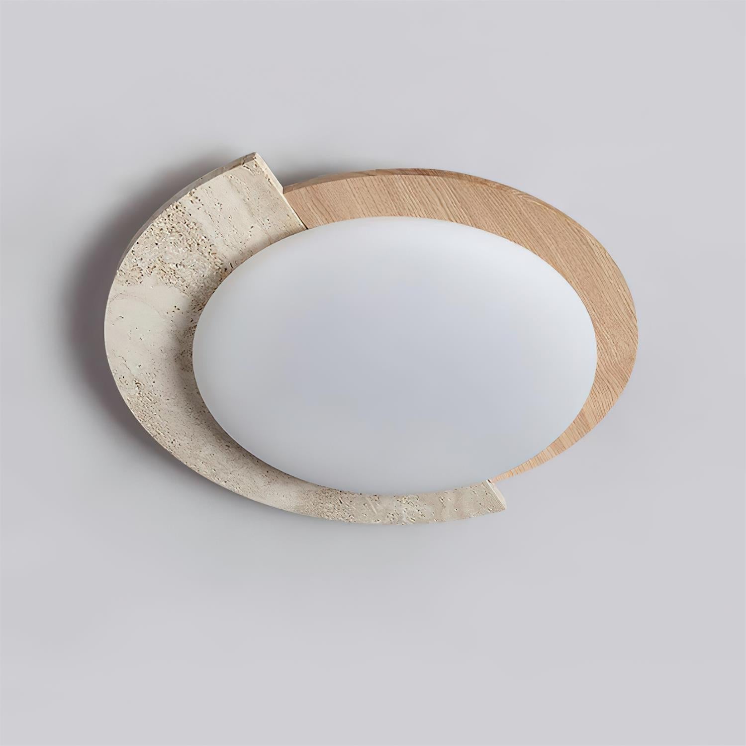 Ritta Travertine Oval LED Ceiling Light - Neutral Decor