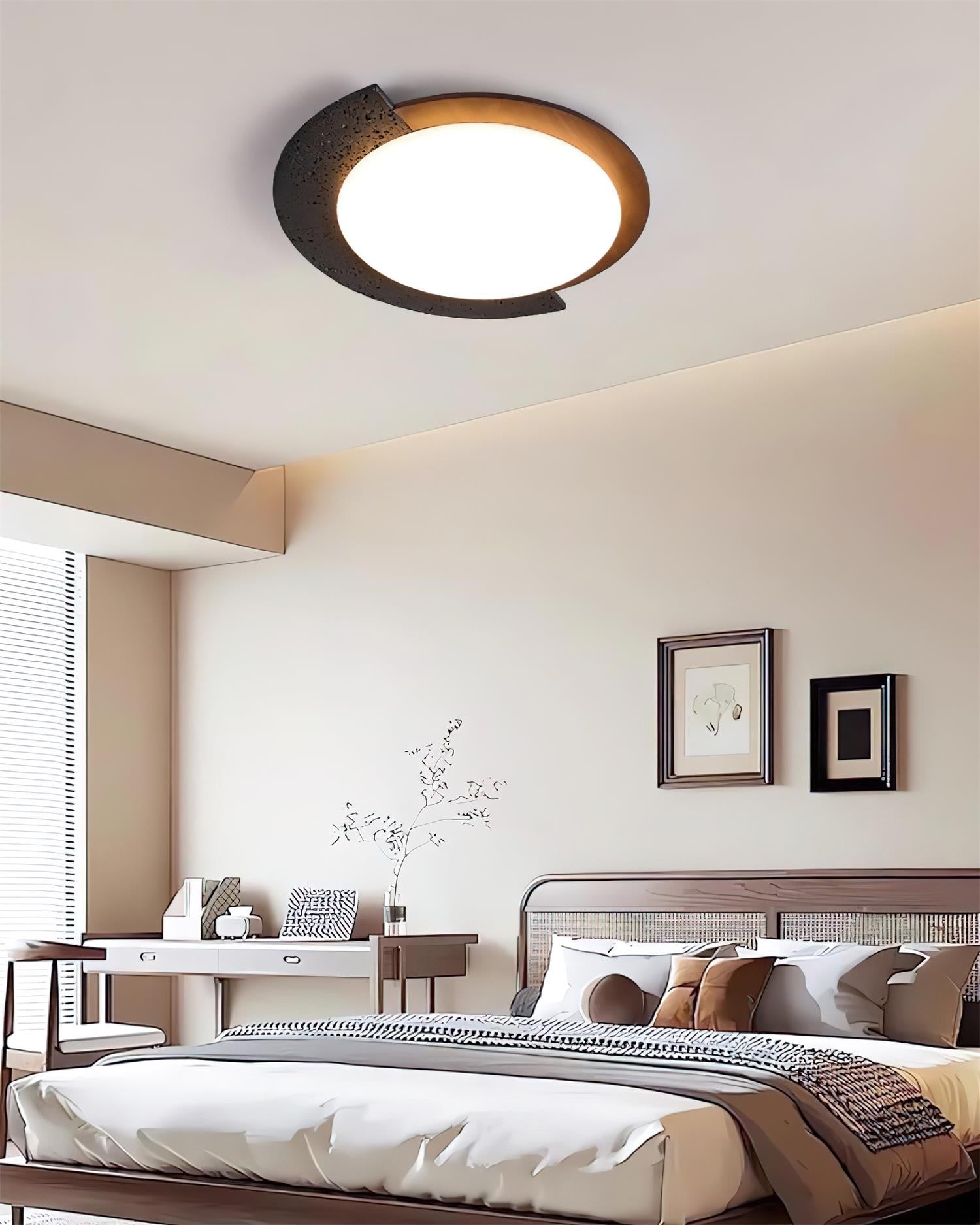 Ritta Travertine Oval LED Ceiling Light - Neutral Decor