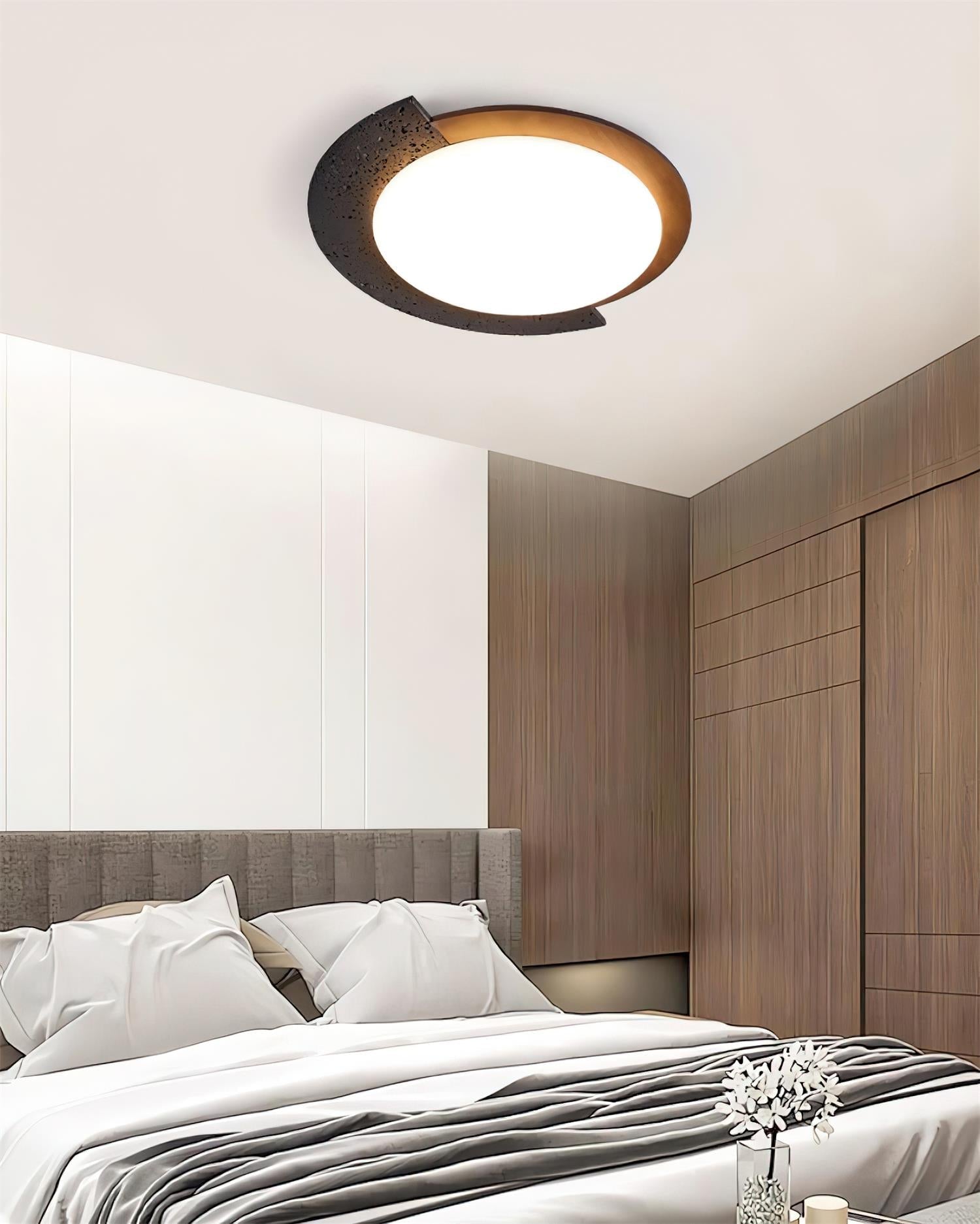Ritta Travertine Oval LED Ceiling Light - Neutral Decor