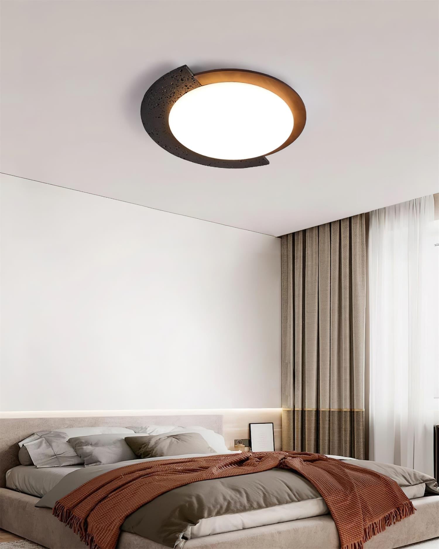 Ritta Travertine Oval LED Ceiling Light - Neutral Decor