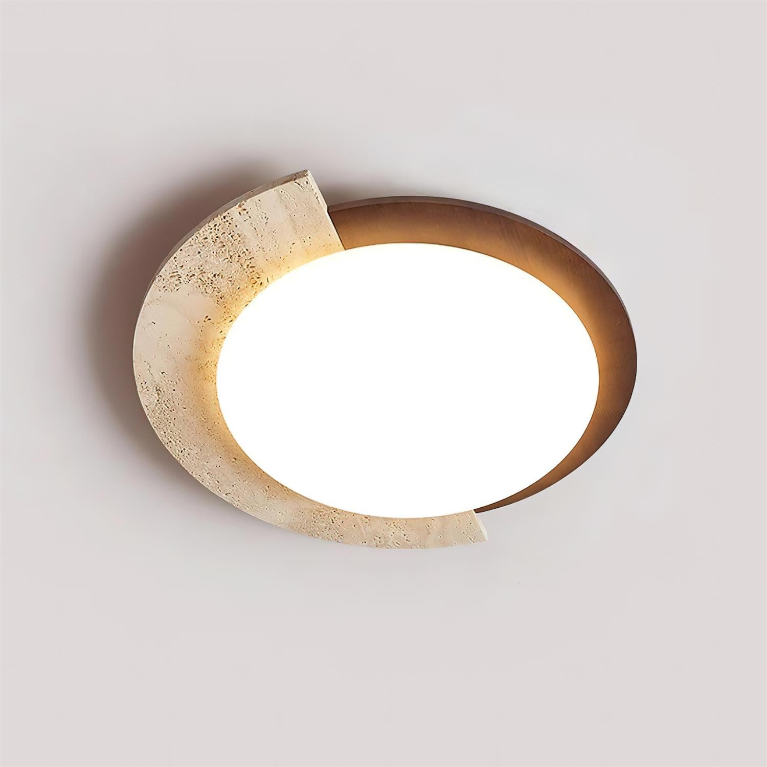 Ritta Travertine Oval LED Ceiling Light - Neutral Decor