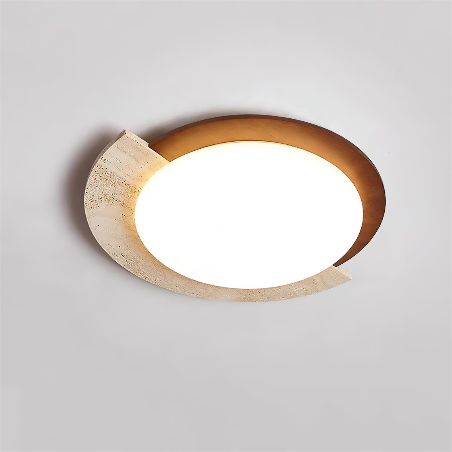 Ritta Travertine Oval LED Ceiling Light - Neutral Decor