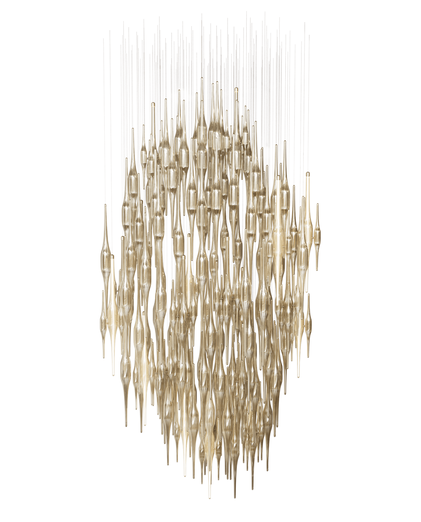 HydroDrop Amber Glass Grand Cascade  Chandelier