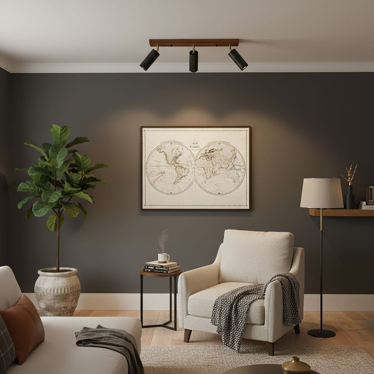 Eurliryra  Black Travertine Trio Ceiling Spot