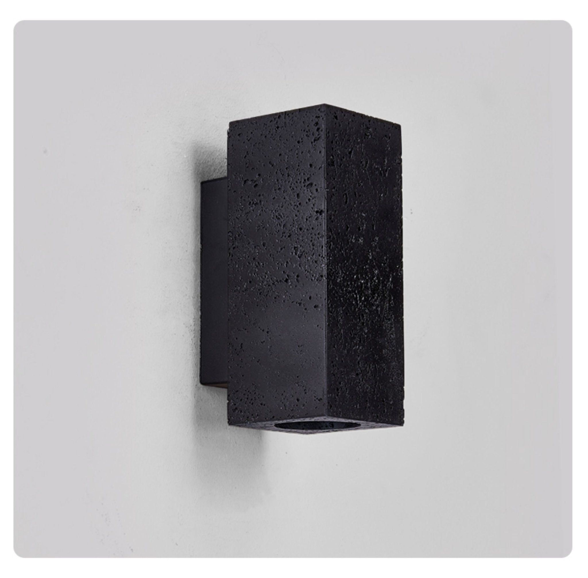 Ewan Cuboid Black Travertine Wall Lamp