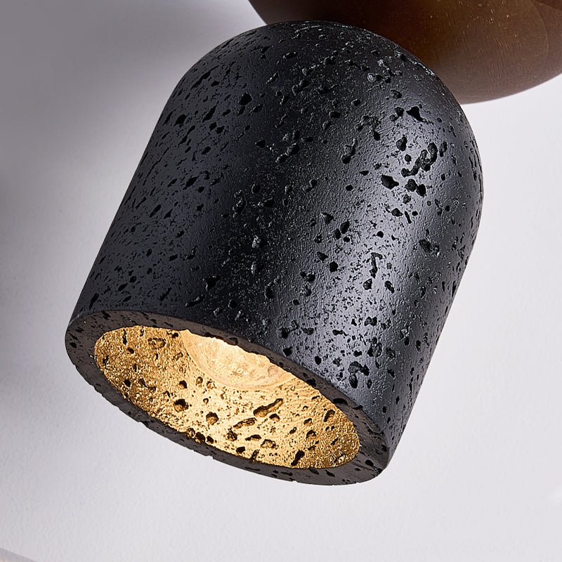 Theo Minimal Black Travertine Pendant Lamp