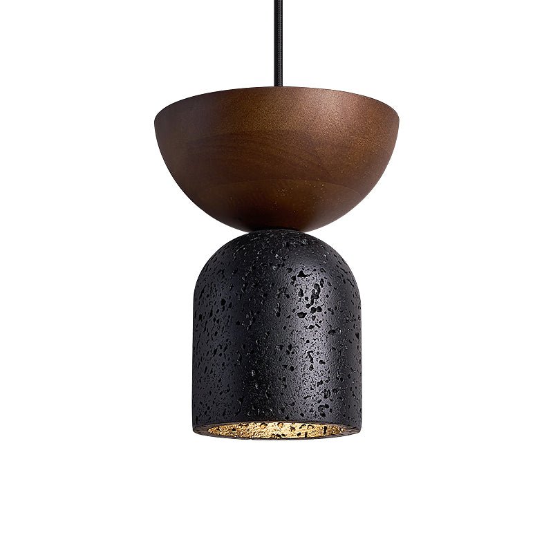 Theo Minimal Black Travertine Pendant Lamp
